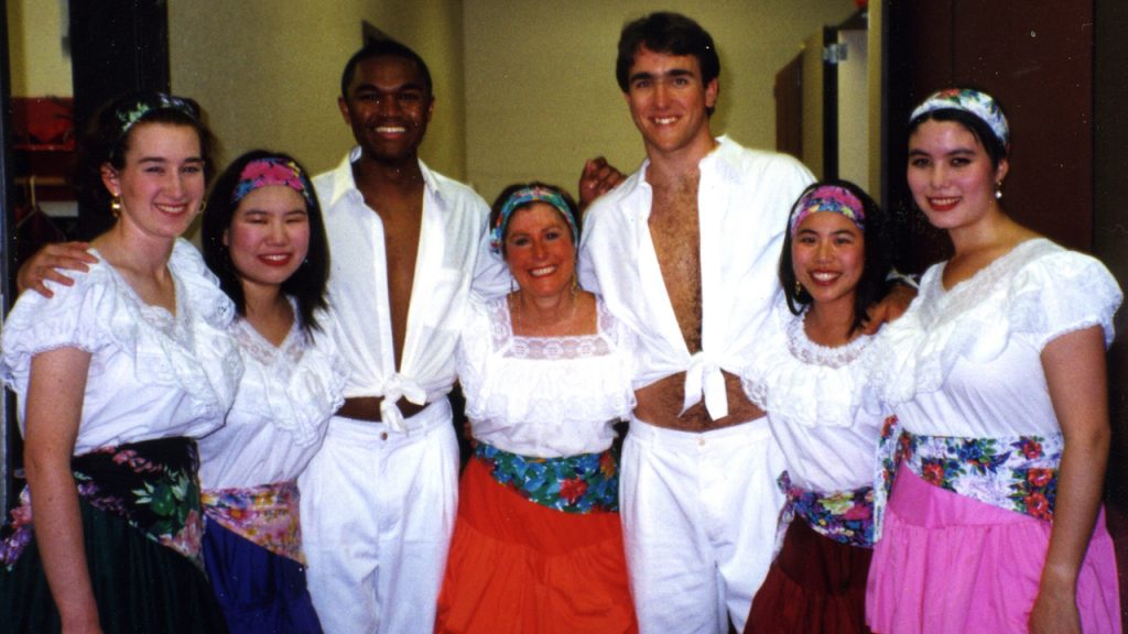 Susie Cashion with Woodlake HS dancers 1987